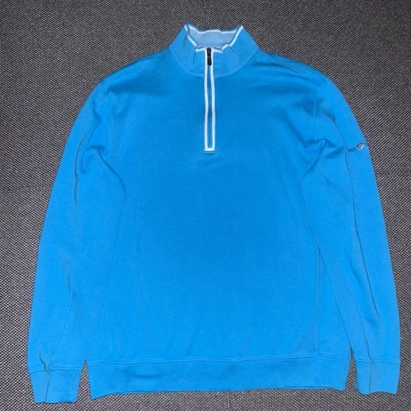 Bobby Jones Blue Quarter-Zip Pullover Sweater Large - Picture 2 of 5